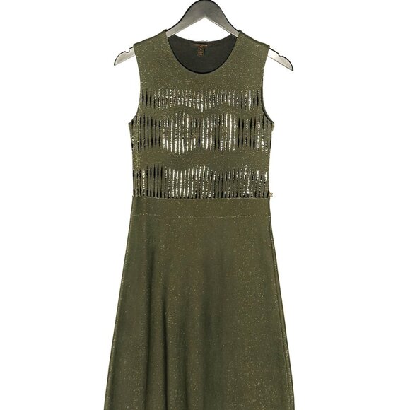 Louis Vuitton Dresses & Skirts - Louis Vuitton Resort 2016 Green Glitter Cut Out Sleeveless A-line Dress